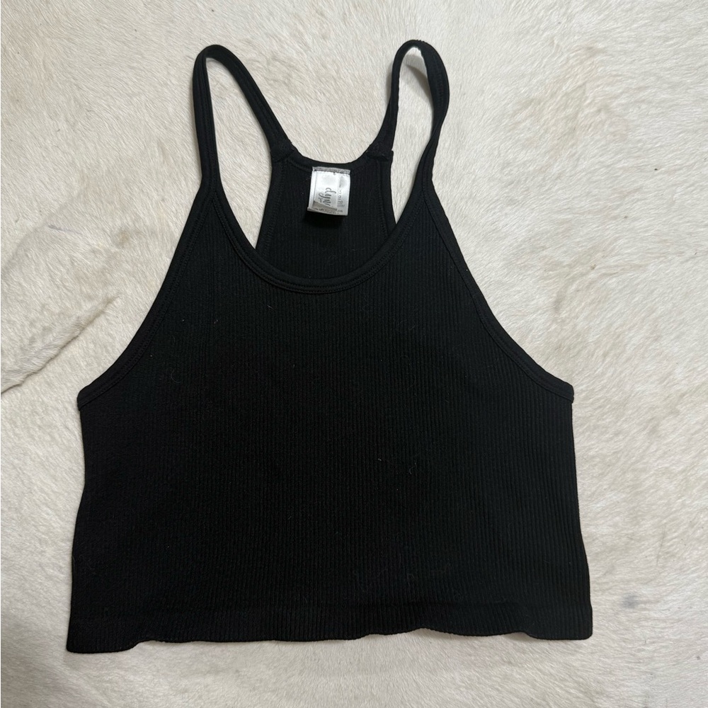 Black Ribbed Tank Top